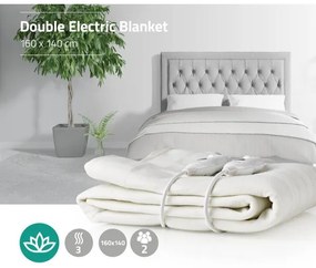 Nedis PEBL110CWT2 - Termocoperta elettrica per due persone 120W/230V 160x140 cm
