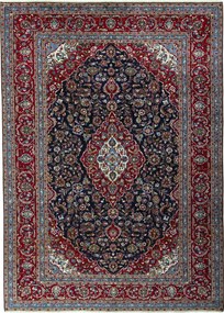 Kashan Tappeto 300 x 410 Blu (Iran) Annodato A Mano