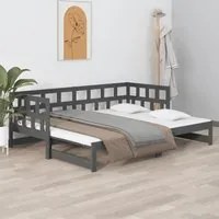 Dormeuse Estraibile Grigia Legno Massello di Pino 2x(90x200) cm cod mxl 62490