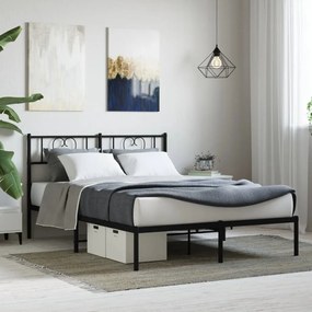 Giroletto Con Testiera İn Metallo Nero 160x200 Cm /