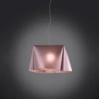 Sospensione Moderna 1 Luce Wanda In Polilux Rosa Metallico D25 Made In Italy