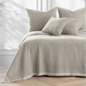 Copriletto beige in ciniglia 220x240 cm Talo – Filumi