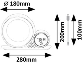 Rabalux 76109 - LED RGB Lampada da tavolo con altoparlante WAKEWAY LED/5W/230V