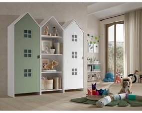 Armadio a giorno bianco-verde per bambini 173x171,5 cm CASAMI BRUGES - Vipack