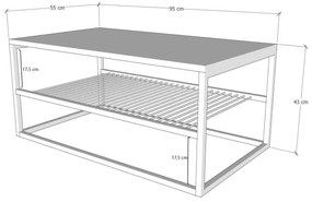 Tavolino ASUDE 43x95 cm nero/bianco