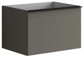 Mobile da bagno da fissare sotto lavabo L 60 x H 40 x P 45.5 cm grigio laccato, 2 cassetti Pixel plain