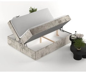 Letto boxspring marrone chiaro con contenitore 180x200 cm Yoko - Maison de Rêve