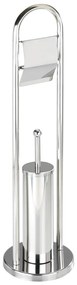 Scopino con porta carta igienica in argento Vasto - Wenko