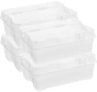 Set 4 Contenitori Rettangolari 55x39x28 cm in Plastica Keter Jumbo Box M Trasparente