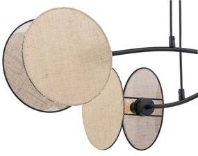 Lampada A Sospensione 4 Luci Moderna Nut In Acciaio Effetto Naturale