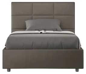 Letto contenitore imbottito 120x190 similpelle cappuccino Mika