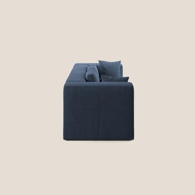Nettuno divano moderno componibile in morbido tessuto bouclè T07 blu