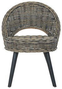 Poltrona in rattan kubu nero