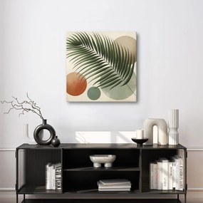 Quadro su tela – Foglia tropicale in cerchi