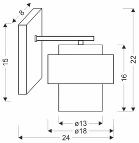 Applique SPIEGA 1xE27/60W/230V oro/nero