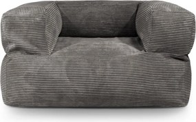 Puof a sacco blu con rivestimento in velluto a coste MooG – SLOWDOWN