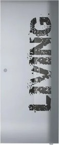 Anta per porta scorrevole esterno muro Living in vetro nero serigrafato, L 88 x H 215 cm spessore 8 mm, apertura reversibile