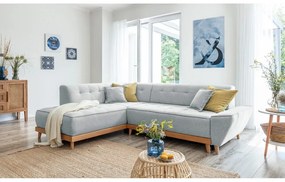 Divano letto angolare grigio chiaro L, angolo sinistro Dazzling Daisy - Miuform