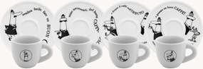 Set di 4 tazzine da caffè in porcellana Carosello