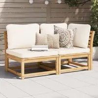 Set Salotto da Giardino 2 pz con Cuscini Legno Massello Acacia 366492