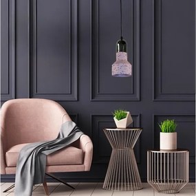 Lampadario a sospensione con filo TERRAZZO 1xE27/60W/230V diametro 12 cm rosso