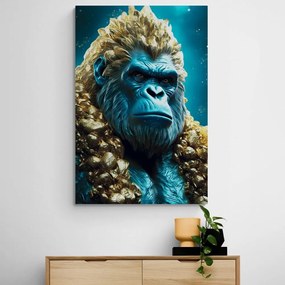 Stampa su tela – Gorilla blu-oro