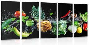 Quadri 5 pezzi – Frutta e verdura biologica