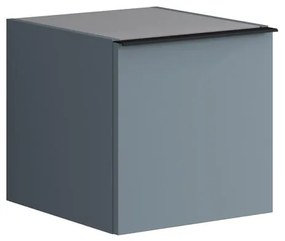 Struttura semi colonna da bagno Pixel 1 anta laccato opaco indaco L 40 x H 40 x P 45.5 cm