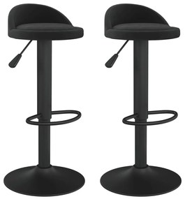Sgabelli da bar 2 pz in velluto nero