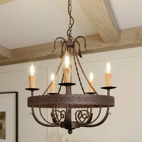 Lampadario a soffitto Loara Luminex, dimmerabile, Bronzo / Ottone antico, Soggiorno / Sala da pranzo, Metallo, Campagna / Rustiche, Lampadario