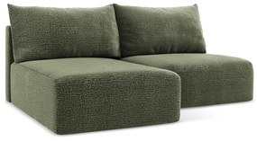 Divano angolare verde allungabile/con contenitore (con penisola a sinistra) Kalena – Makamii