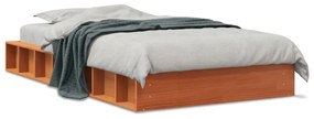 Letto Senza Materasso Marrone Cera 100x200 Cm İn Legno Di Pino /