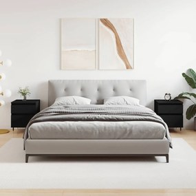 Comodini 2pz Neri 40x35x50 Cm İn Legno Multistrato /