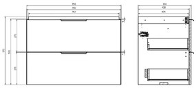 Cersanit S598-048-DSM- Mobile sottolavabo sospeso MALIKA 80x45 cm bianco
