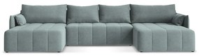 Divano angolare blu allungabile/con contenitore (a U) Moku – Makamii