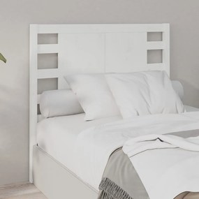 Testiera Per Letto Bianca 81x4x100 Cm İn Legno Massello Di Pino /