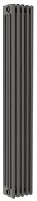 Radiatore acqua calda Comby in acciaio 4 colonne, 5 elementi, interasse 1935 mm, antracite