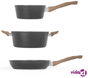 Livoo Set di Pentole 5 pz in Alluminio Nero