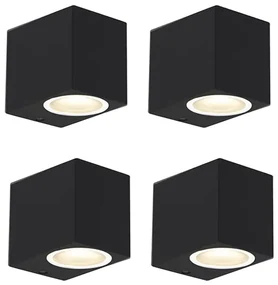 Set di 4 applique moderne nere IP44 - Baleno