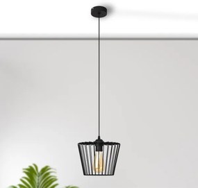 Lampadario a sospensione con filo TORRI 1xE27/15W/230V diametro 23 cm nero