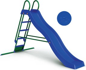 Scivolo per Bambini 285x46x165,5 cm in Metallo Blu e Verde...