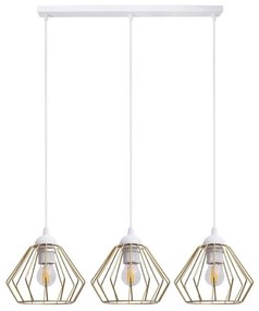Lampadario a sospensione con filo CEED GOLD 3xE27/60W/230V bianco/oro