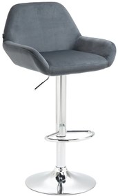 Sgabello Da Bar İn Velluto Braga: Comfort E Stile Senza Confini / Dunkelgrau / Chrom