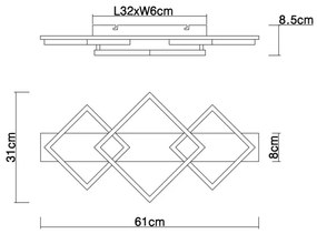 Globo 67294D2 - Plafoniera LED BEATRIX LED/24W/230V