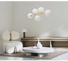 Lampadario a sospensione con supporto rigido FIRA 5xE27/60W/230V oro