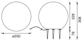 Ledvance - Lampada LED da esterno BALL LED/2W/12V IP44