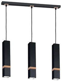 Lampadario a sospensione con filo VIDAR 3xGU10/25W/230V nero