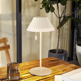 Lampada da tavolo LED Lindby Ilvi, beige, alluminio, Ø 17,5 cm