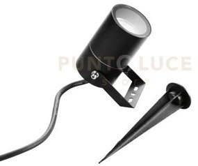 Proiettore akron nero con picchetto 1 luce attacco gu10 ip65 10x6cm