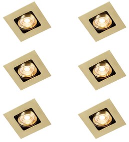 Set di 6 Faretto quadrato orientabile oro / ottone - ARTEMIS